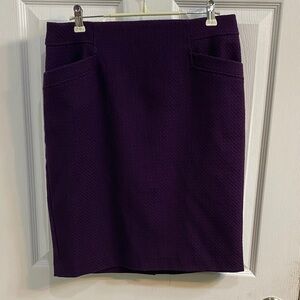 Jacob Deep Purple Waffle Knit A Line Pencil Skirt Women’s Size 8 Lined Fall